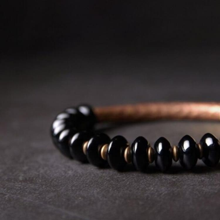 Bracelet Résilience en Cuivre et Onyx - Bracelet cuivre