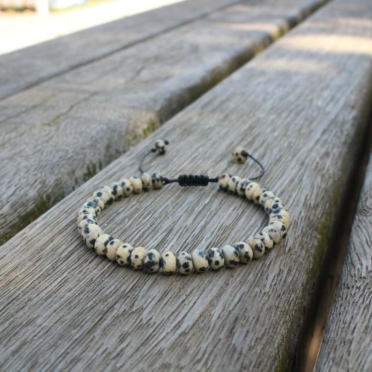 Bracelet Stabilité en jaspe dalmatien - Bracelet jaspe dalmatien