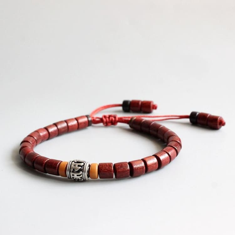 Bracelet Tibétain En Santal Rouge - Bracelet