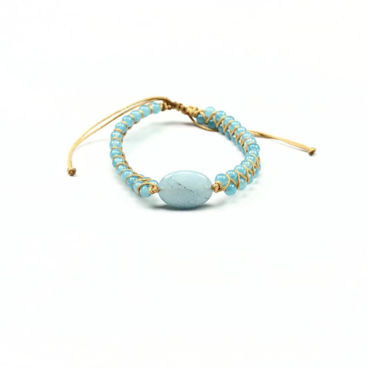 Bracelet tressé en Jaspe Kiwi - Bracelet