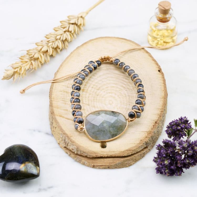 Bracelet tressé en Labradorite - Bracelet