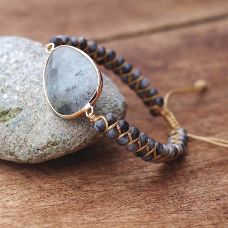 Bracelet tressé en Labradorite - Bracelet