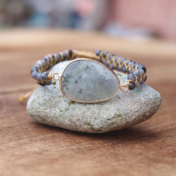 Bracelet tressé en Labradorite - Bracelet