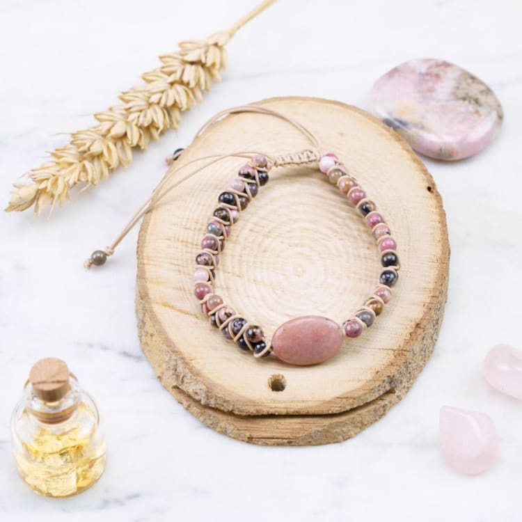 Bracelet tressé en Rhodonite - Bracelet