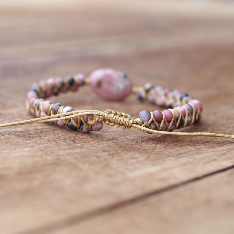 Bracelet tressé en Rhodonite - Bracelet