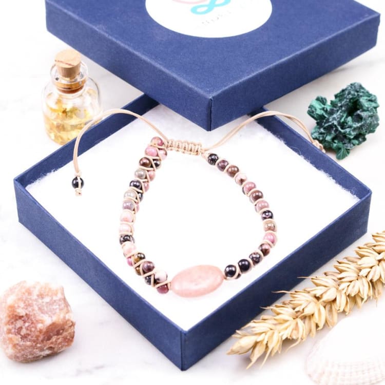Bracelet tressé en Rhodonite - Bracelet