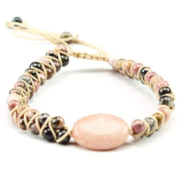 Bracelet tressé en Rhodonite - Bracelet