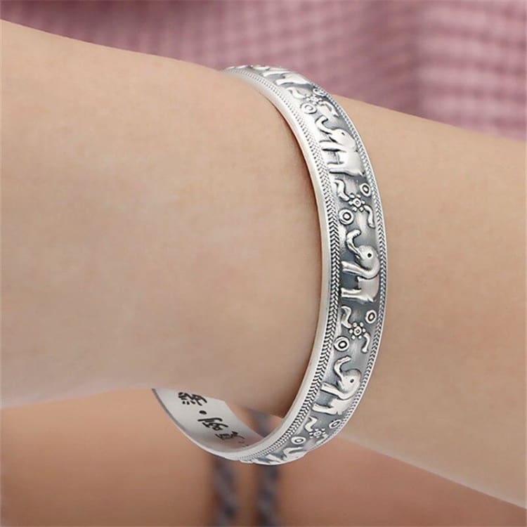 Bracelet Vintage ’Elephant’ en Argent Sterling 925 - bracelet
