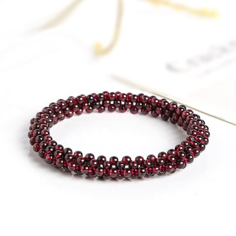 Bracelet ’Vitalité’ en Grenat rouge - Modèle A - bracelet
