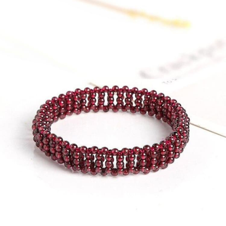 Bracelet ’Vitalité’ en Grenat rouge - Modèle B - bracelet