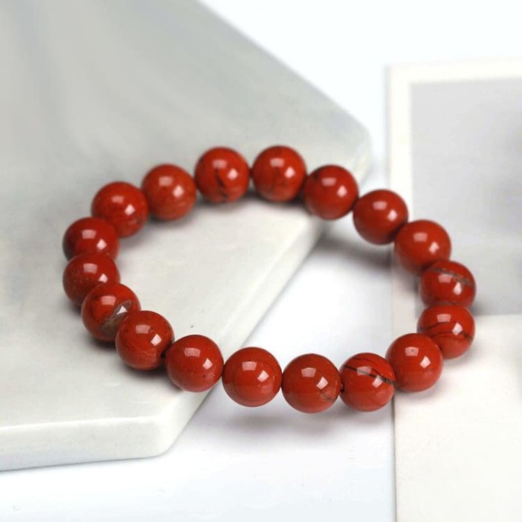 Bracelet ’Vitalité Tellurique’ en jaspe rouge - bracelet Jaspe Rouge