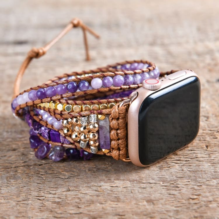 Bracelet Wrap Apple Watch Amethyste