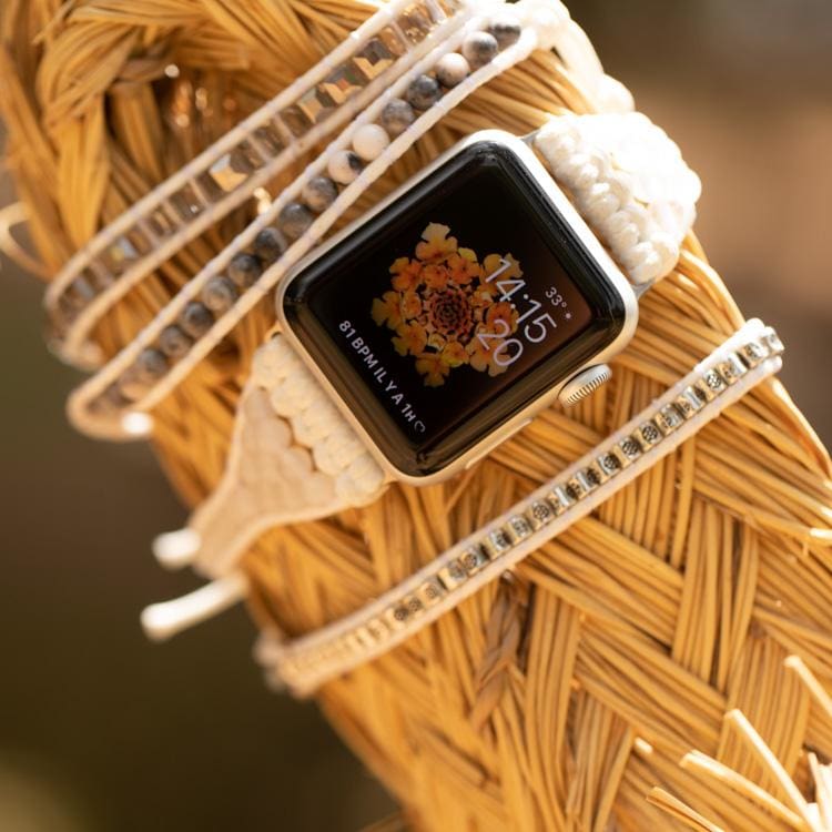 Bracelet Wrap Apple Watch en Howlite - Bracelet