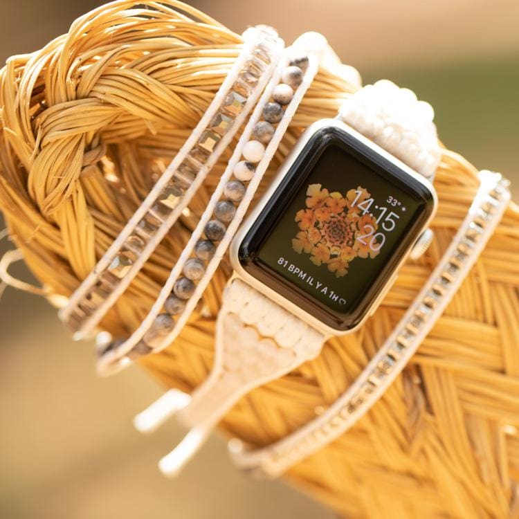Bracelet Wrap Apple Watch en Howlite - Bracelet