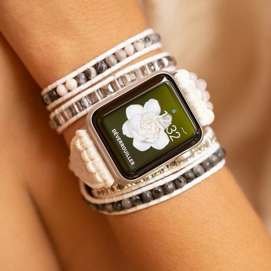 Bracelet Wrap Apple Watch en Howlite - Bracelet