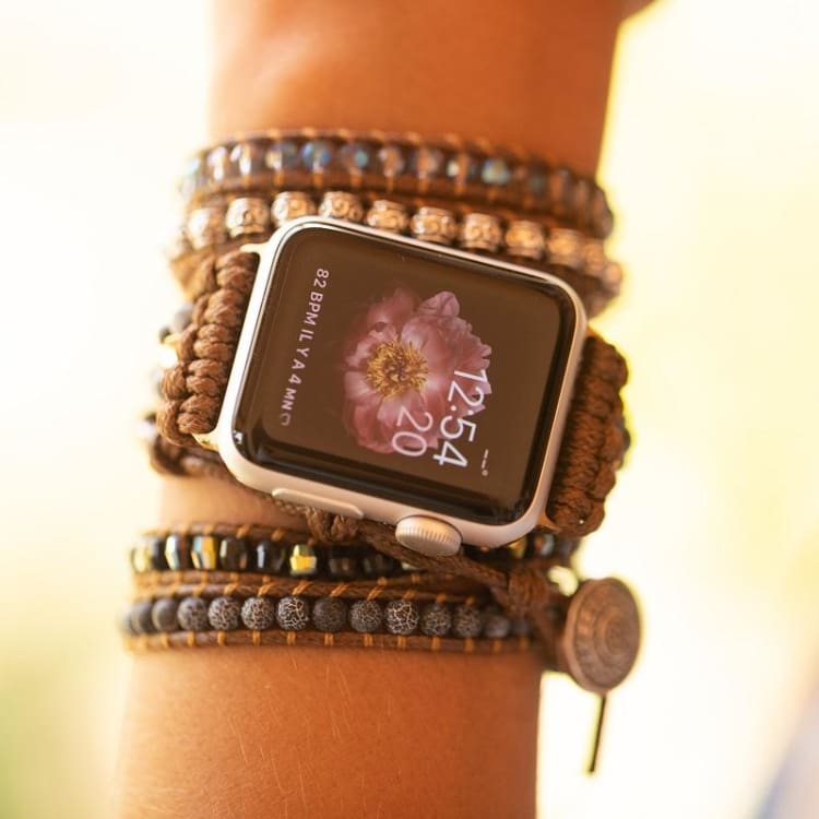 Bracelet Wrap Apple Watch en Labradorite – Le Temple Yogi