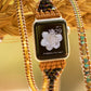 Bracelet Wrap Apple Watch Hématite et cœur