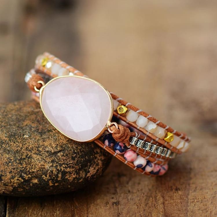 Bracelet Wrap Quartz Rose - Bracelet