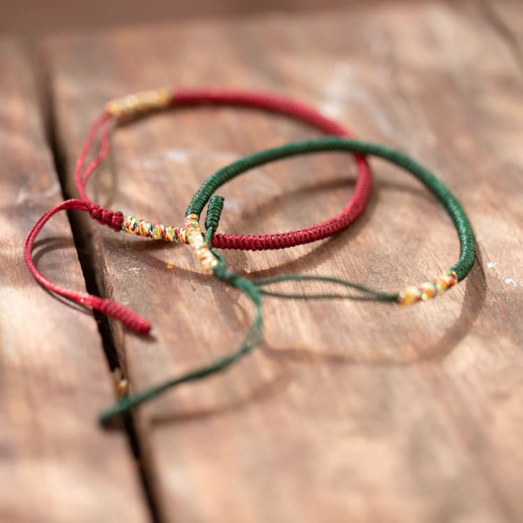 Bracelets de Chance tressés main de soutien au Tibet - Bracelet