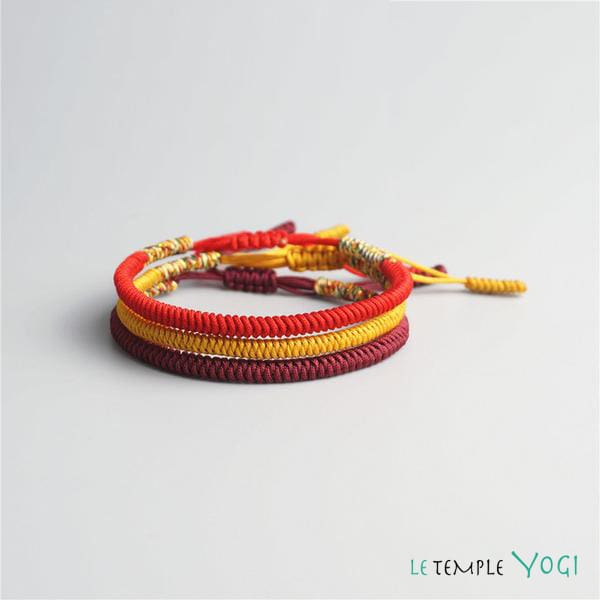 Bracelets De Chance Tressés Main De Soutien Au Tibet - Trio Feu - Bracelet