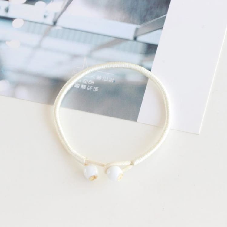 Bracelets De La Chance Tibétains - Faits Main - 18 Cm / Blanc - Bracelet