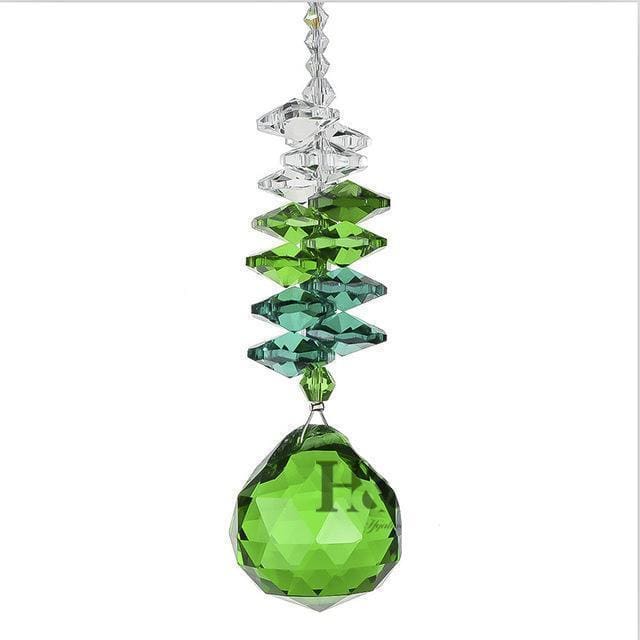 Capteur de soleil en cristal - vert - decoration