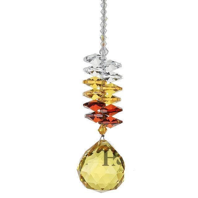 Capteur de soleil en cristal - jaune - decoration