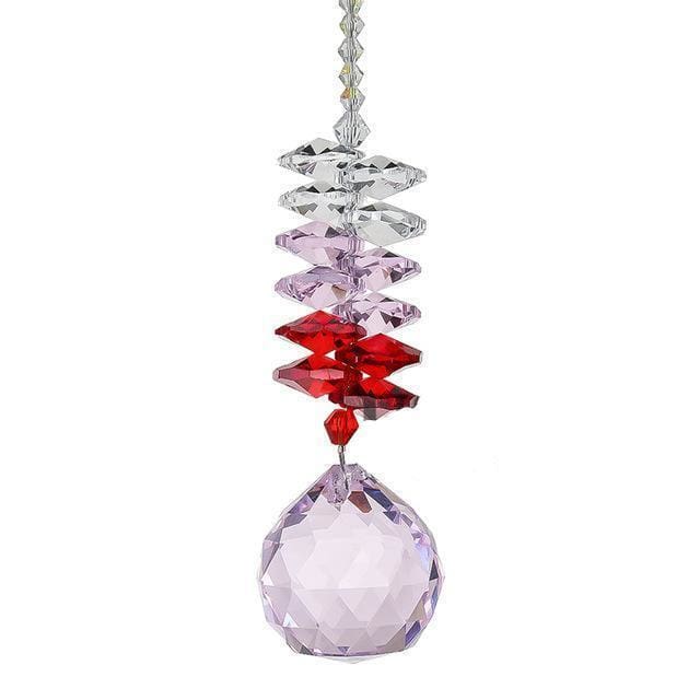Capteur de soleil en cristal - rouge - decoration