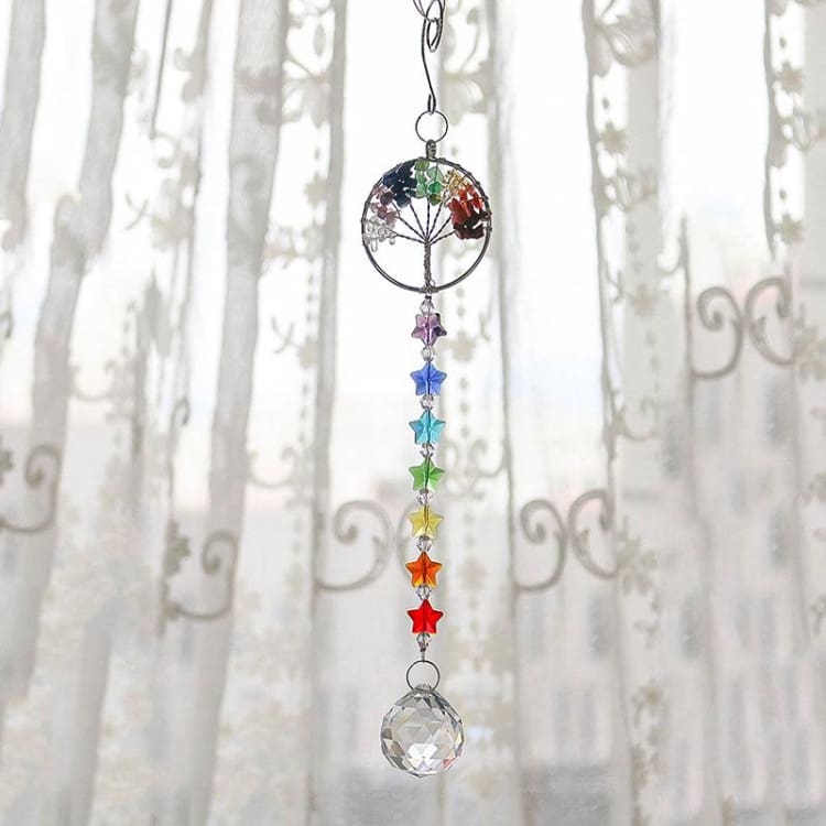 Capteur solaire 7 chakras et arbre de vie - decoration