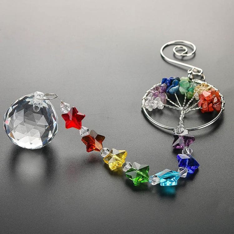 Capteur solaire 7 chakras et arbre de vie - decoration Image