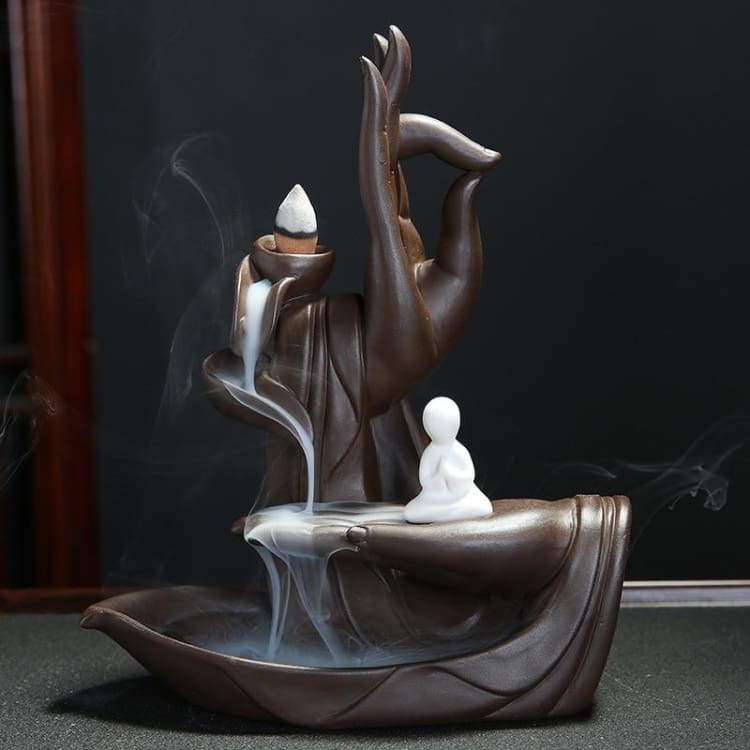 Cascade dencens Prière de Bouddha en céramique (10 cônes dencens offerts) - aromatherapie