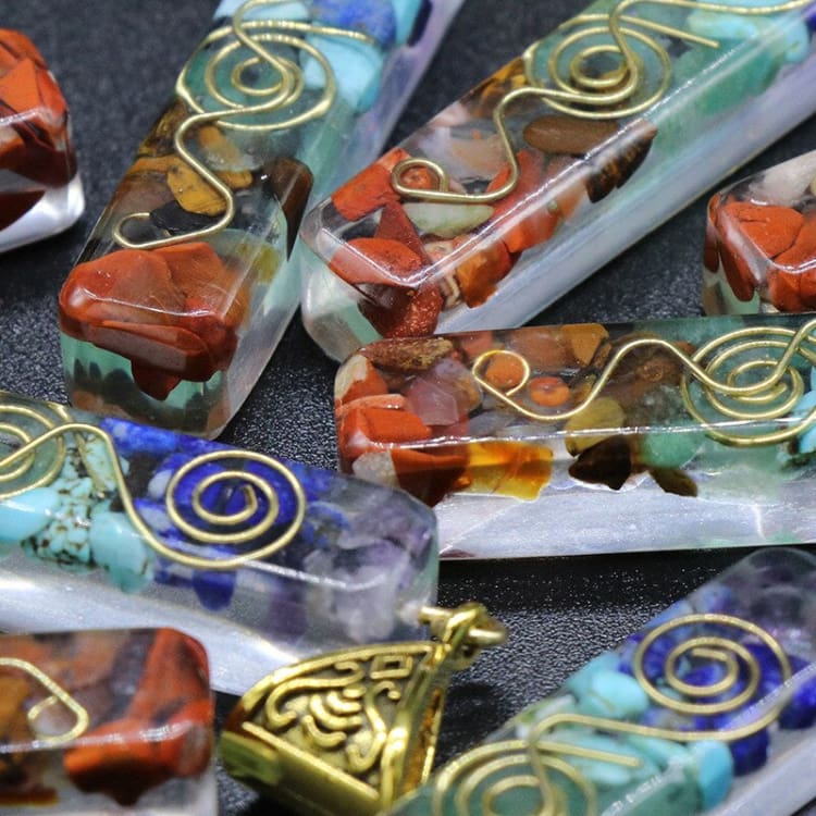 Collier 7 Chakras avec pendentif en amulette naturelle - Collier