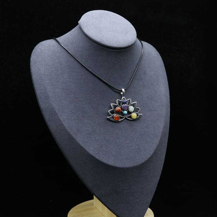 Collier 7 chakras fleur de lotus - Collier