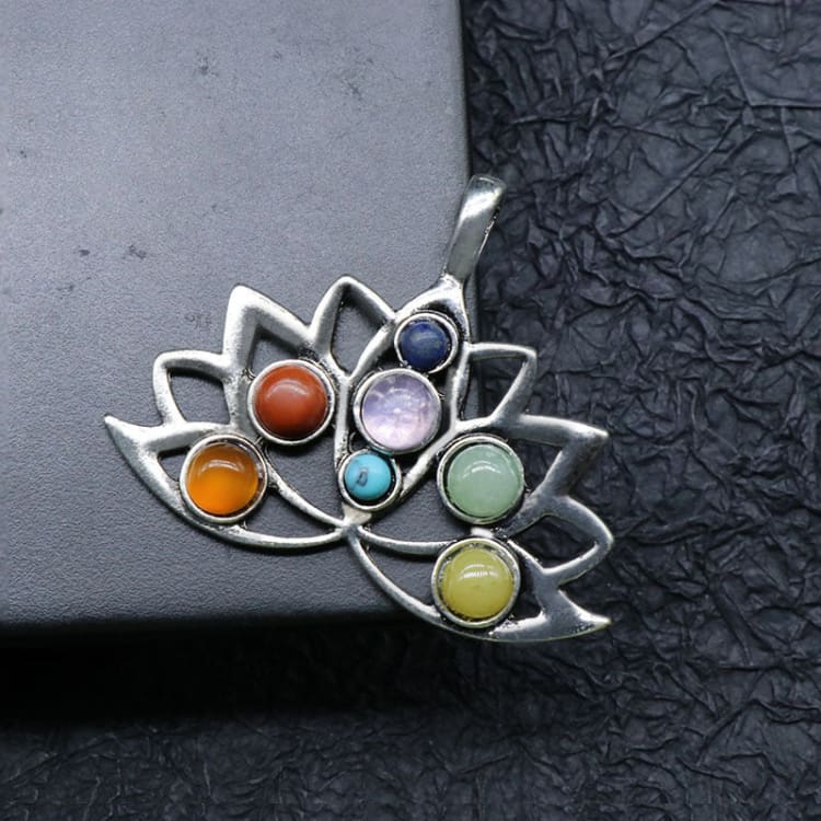 Collier 7 chakras fleur de lotus - Collier