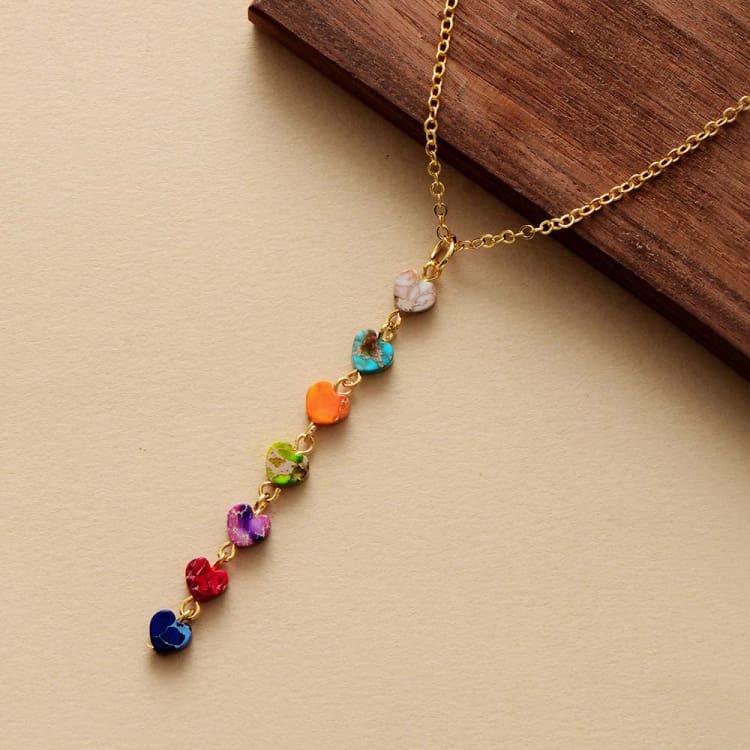 Collier ras de cou en pierres naturelles des 7 Chakra - Collier