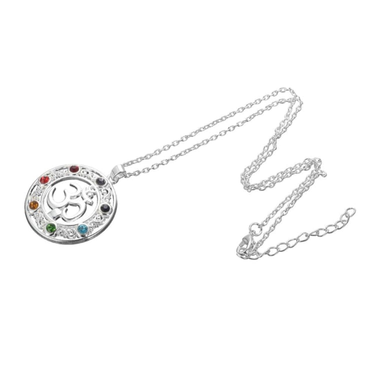Collier 7 chakras symbole du Yoga rond - Collier