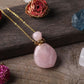 Collier avec pendentif diffuseur de parfum en pierre naturelle - Quartz Rose - Doré - collier