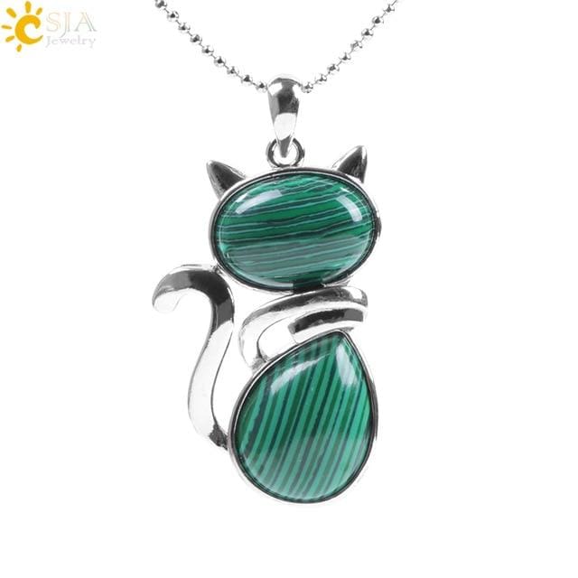 Collier Chat - Malachite - collier