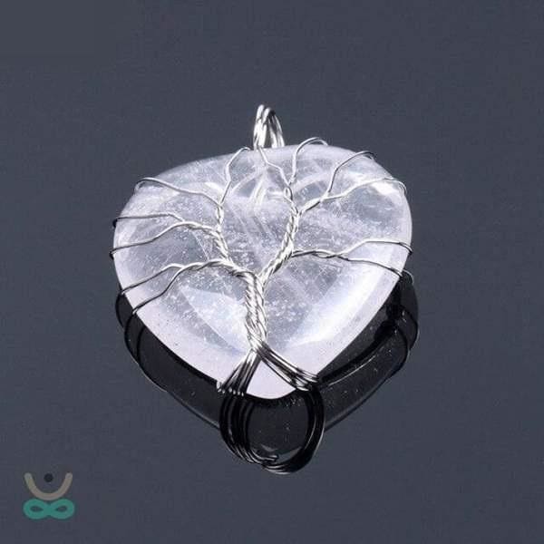Collier Cur de lArbre de Vie en Pierre Naturelle (8 pierres) - Collier