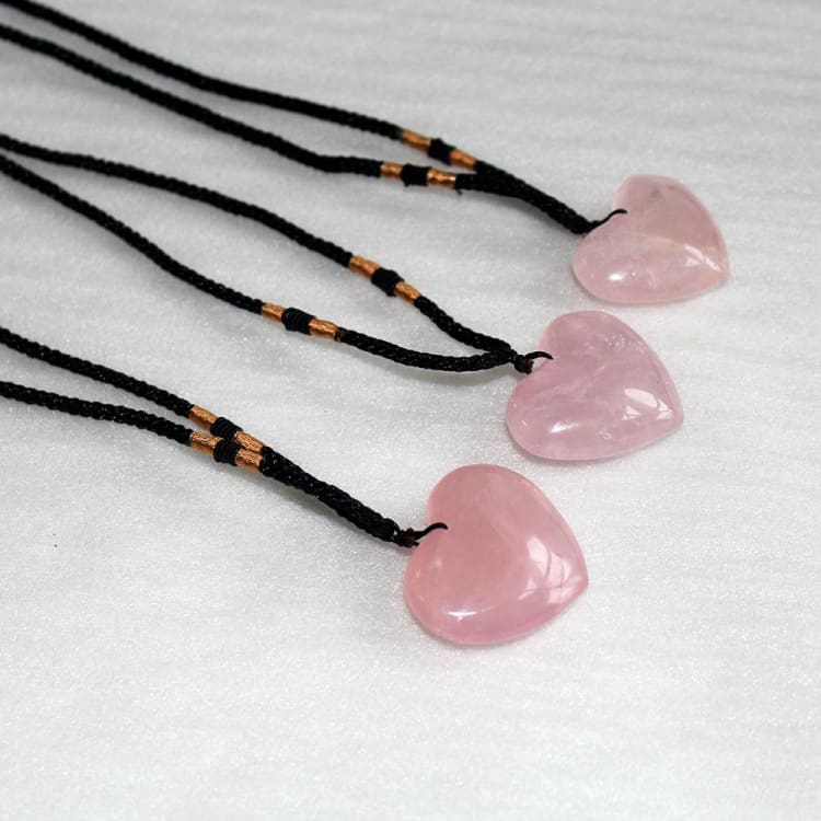 Collier Coeur de Quartz Rose - collier