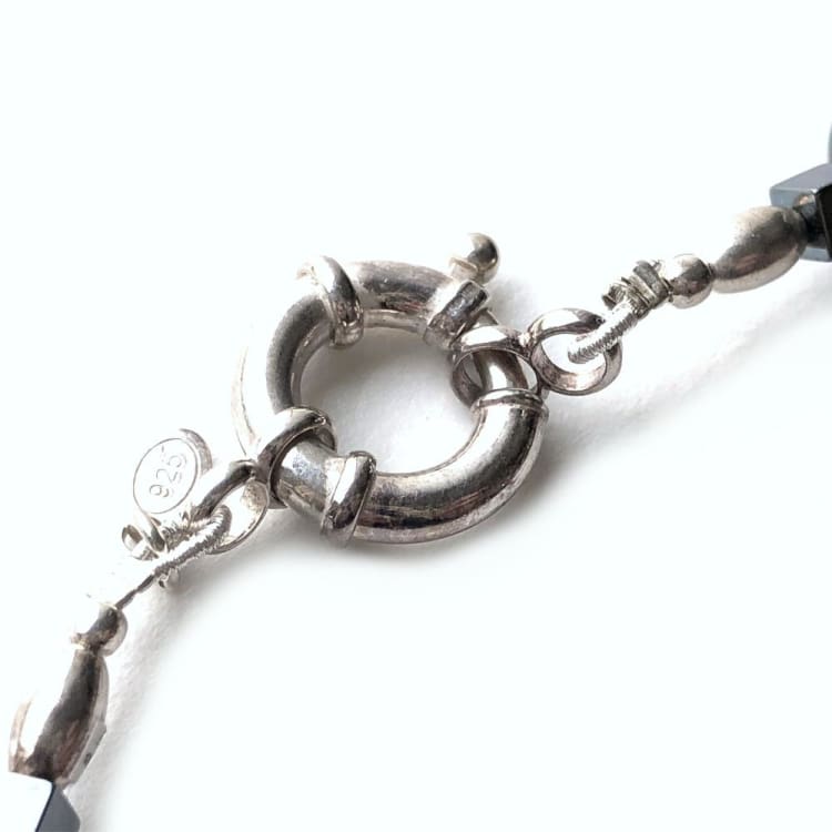 Collier Cornaline Onyx Pyrite et Argent - collier