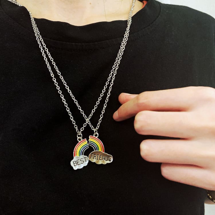 Collier d’amitié arc-en-ciel best friends - Collier