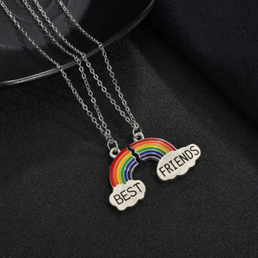 Collier d’amitié arc-en-ciel best friends - Collier