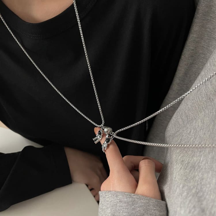 Collier d’amitié avec pendentif magnétique astronaute - Collier