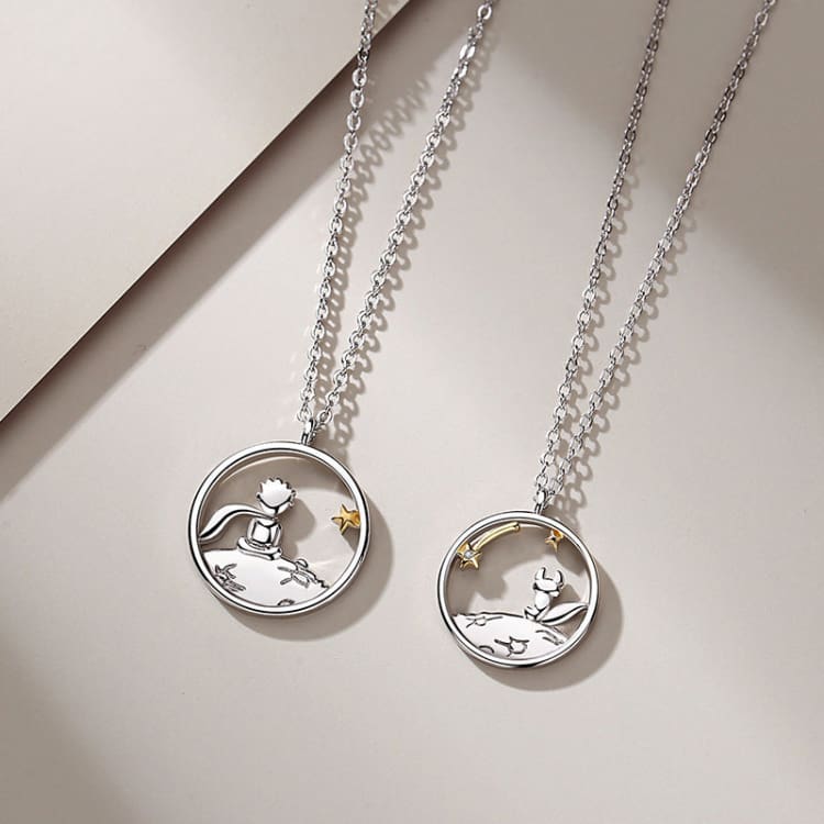 Collier d’amitié avec pendentif prince et petit renard - Collier