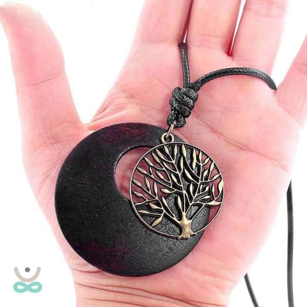 Collier de lArbre de Vie en Bois Naturel - Collier