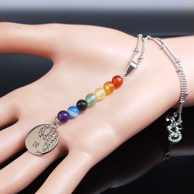 Collier des 7 chakras - Yin et Yang