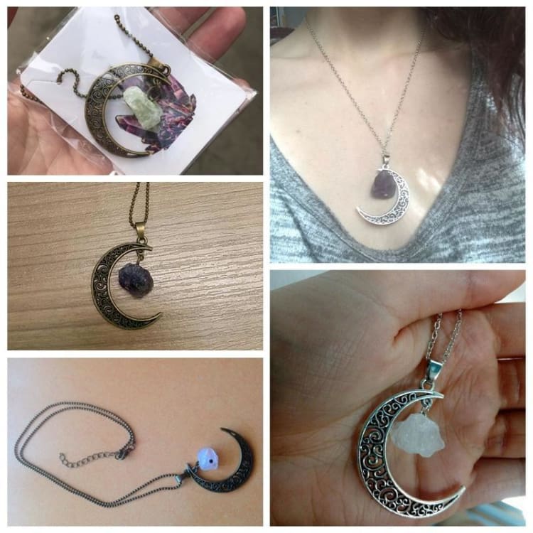 Collier Du Croissant De Lune Litho - Collier