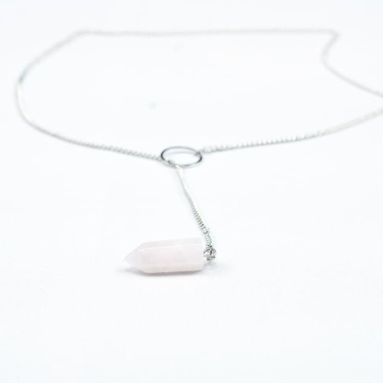 Collier du Pendule en Quartz Rose - Collier
