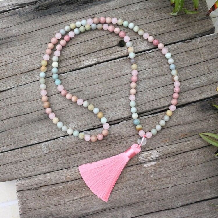 Collier Emotions en amazonite et rhodochrosite - Collier